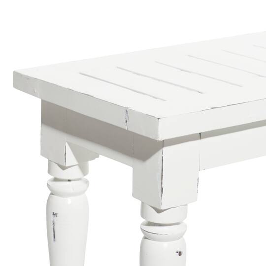 White Wood Farmhouse Bench
